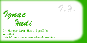 ignac hudi business card